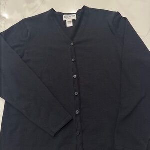 Pendleton Black Cardigan Sweater V-Neck Knit